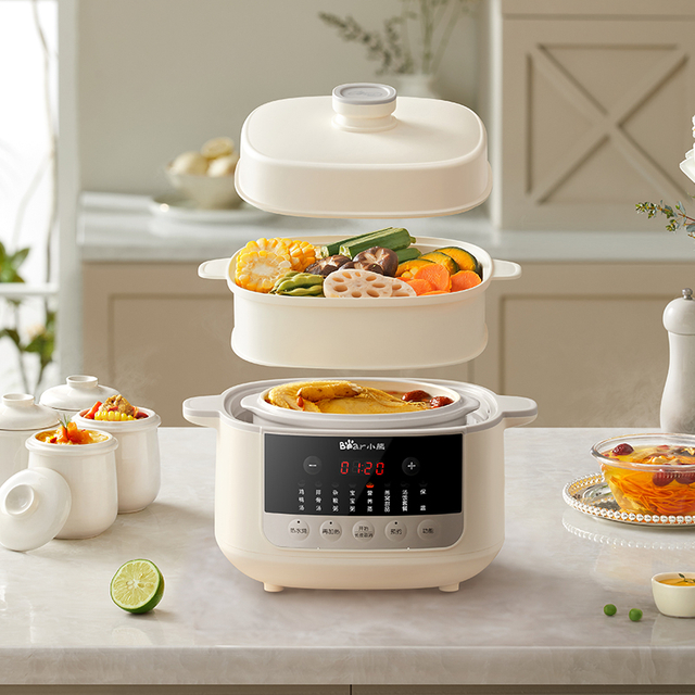 2.5L Multifuncional de estofado elétrico de porcelana blanca